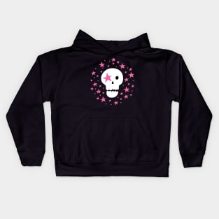 Pastel Goth Spooky Cute Pink Skull Kids Hoodie